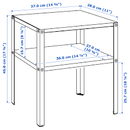 KNARREVIK Bedside table, bright blue, 37x28 cm