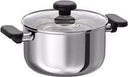 MIDDAGSMAT Pot with lid, clear glass/stainless steel, 10 l