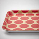 SNÖKRABBA tray, red dot patterned-light beige, 20x28 cm