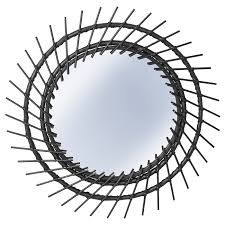 AUSTBÖ Mirror, black, 63 cm