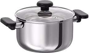 MIDDAGSMAT Pot with lid, clear glass/stainless steel, 3 l