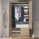 VILHATTEN Wardrobe with 2 doors and 2 drawers, oak effect, 98x57x190 cm