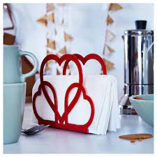 VINTERFINT Napkin holder, heart-shaped red