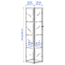 BLÅLIDEN Glass-door cabinet, white, 35x32x151 cm