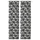 VINTEROXBÄR Curtains, 1 pair, white/black, 145x300 cm