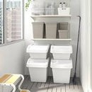 SORTERA Waste sorting bin with lid, white, 60 l