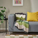 FJÄLLTRIFT Throw, grey/green, 130x170 cm