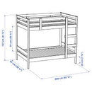 MYDAL Bunk bed frame, white, 90x200  cm