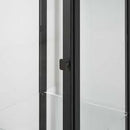 BLÅLIDEN Glass-door cabinet, black, 35x32x151 cm