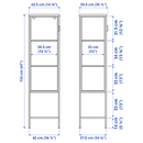 RUDSTA Glass-door cabinet, anthracite, 42x37x155 cm