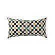 SANDMOTT Cushion, white black/yellow, 30x58 cm