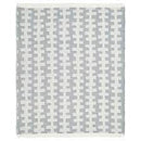 SLANSPINNMAL throw, off white-dark blue, 130x170 cm