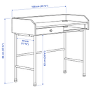 HAUGA Desk, grey, 100x45 cm