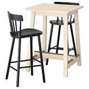 NORRARYD Bar stool with backrest, black, 74 cm