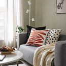 MAJSMOTT Cushion cover, off-white/red, 50x50 cm