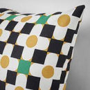 SANDMOTT Cushion, white black/yellow, 30x58 cm