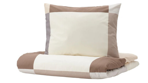 BRUNKRISSLA Duvet cover and pillowcase, brown, 150x200/50x60 cm