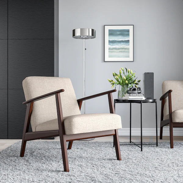 EKENASET Armchair, Kilanda light beige