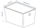 KUGGIS Box with lid, white, 18x26x15 cm