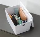 KUGGIS Box with lid, white, 18x26x15 cm