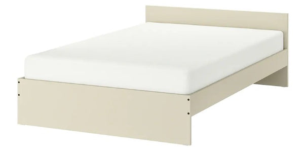 GURSKEN Bed frame with headboard, light beige, 140x200 cm