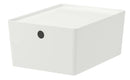 KUGGIS Box with lid, white, 26x35x15 cm