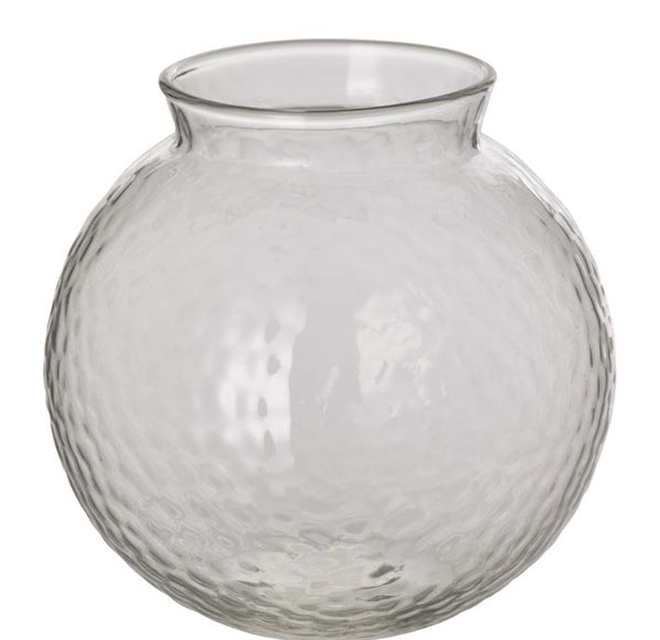 KONSTFULL Vase, clear glass/patterned, 10 cm