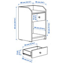 HAUGA Bedside table, white, 40x36 cm