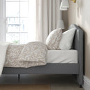 HAUGA Upholstered bed frame, Vissle grey, 140x200 cm