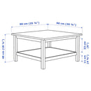 HEMNES Coffee table, white stain/light brown, 90x90 cm