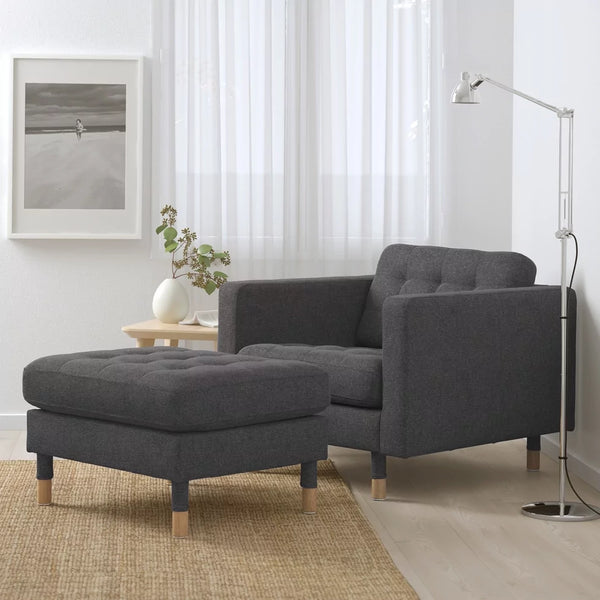 LANDSKRONA Armchair frame, Gunnared dark grey