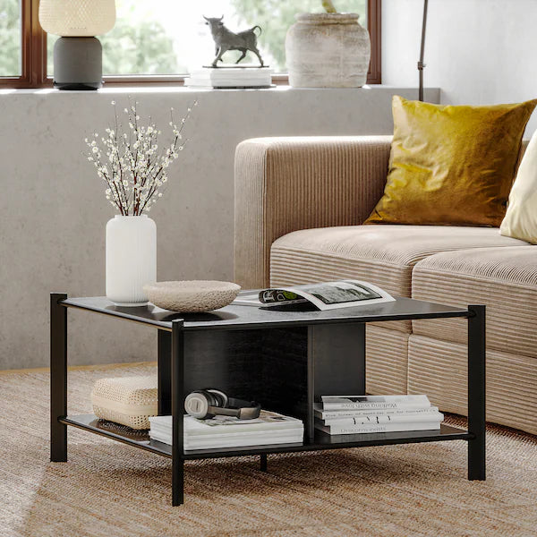 JATTESTA Coffee table, black, 80x80 cm