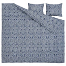 JÄTTEVALLMO Duvet cover and 2 pillowcases, dark blue/white, 200x200/50x60 cm