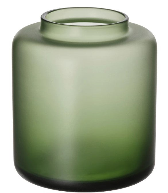 KONSTFULL Vase, frosted glass/green, 10 cm