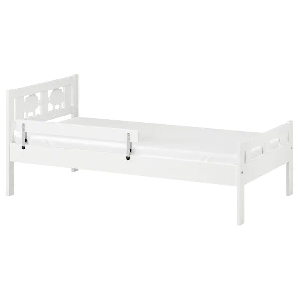 KRITTER Bed frame and guard rail, white, 70x160 cm