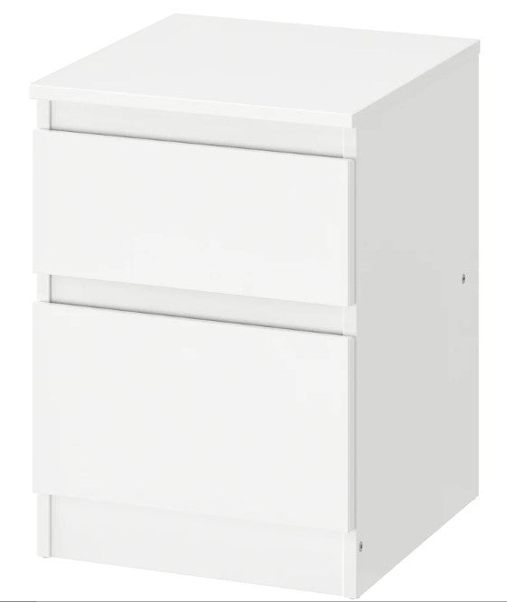 KULLEN Chest of 2 drawers, white, 35x49 cm