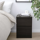 KULLEN Chest of 2 drawers, black-brown, 35x49 cm