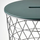 KVISTBRO Storage table, silver color/dark gray-green, 44 cm (17 3/8 ")