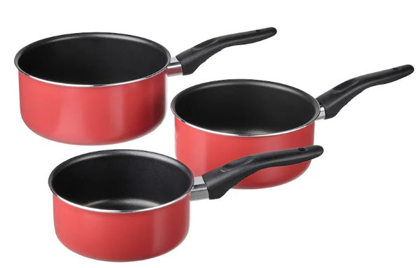 KAVALKAD Saucepan, set of 3, red