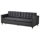 LANDSKRONA Three-seat sofa frame, black/LANDSKRONA Leg, metal, 15 cm