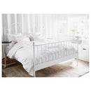 LEIRVIK Bed frame, white/Lönset, 160x200 cm