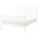 LEIRVIK Bed frame, white/Lönset, 160x200 cm