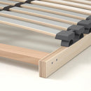 LEIRVIK Bed frame, white/Lönset, 160x200 cm