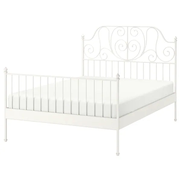 LEIRVIK Bed frame, white, 180x200 cm