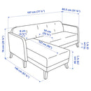 LINANÄS 3-seat sofa, with chaise longue/Vissle dark grey