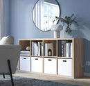 KALLAX Shelving unit, white stained oak effect, 77x147 cm