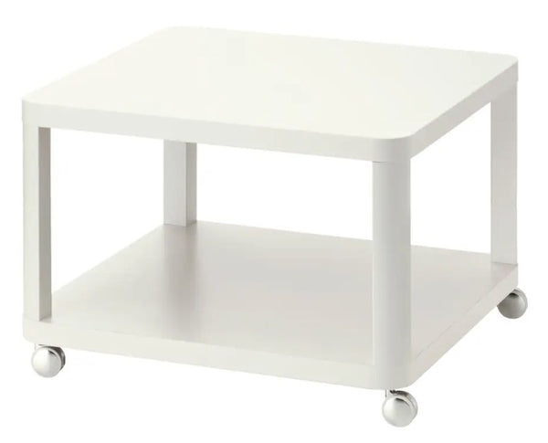 TINGBY Side table on castors, white, 64x64 cm