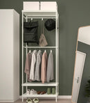 MACKAPÄR Coat rack with shoe storage unit, white, 78x32x200 cm