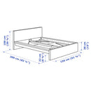 MALM Bed frame, high, grey stained, 140x200 cm