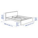 MALM Bed frame, high, grey stained, 180x200 cm